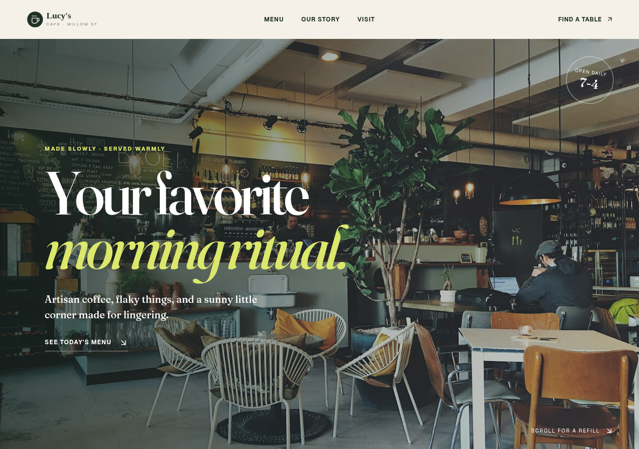 Polished Lucy's Cafe website after rewrite